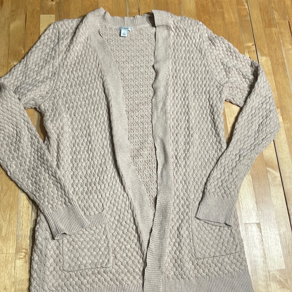 LL Bean open front cardigan